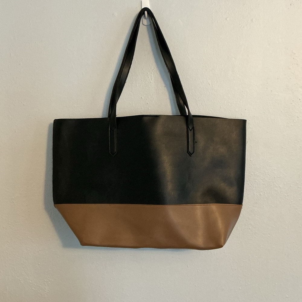 A New Day Black and Tan Tote Bag.